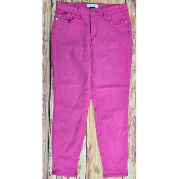 Judy Blue Womens High Rise Skinny Jeans Size 11/30 Fuchsia 32/28 - Picture 1 of 9